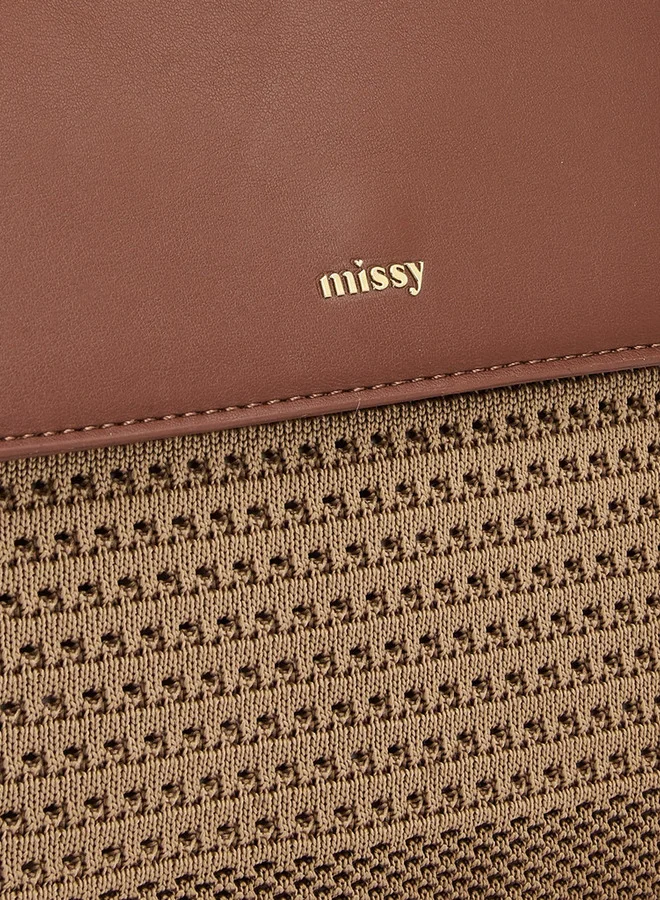 MISSY  Textured Backpack With Flap Closure  | Best Price UAE